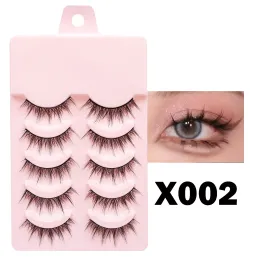 2024 Anime Cosplay Lashes,15mm 3D Wispy Spiky Lashes for Natural Look Reusable 5 Pairs Fake Eyelashes,Perfect for Japanese Anime Fans,Get Stunning Eyes.