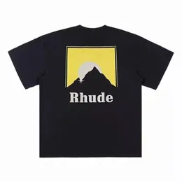 RH Designers Mens Rhude Embroidery T Shirts For Summer Mens Tops Letter Polos Shirt Womens Tshirts Clothing Short Casual Sleeved Cotton Tees Graphic Tees 957