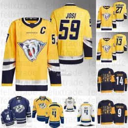 Ryan McDonagh Nashville 2023 Maglia retrò inversa Predators 25 Matt Carle 9 Filip Forsberg 35 Pekka Rinne 38 Viktor Arvidsson Pontus Aberg 2