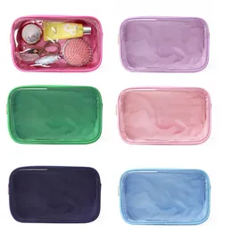 Bolsa de cosméticos de maquillaje transparente, bolsas con parches de letras transparentes, bolsa de aseo impermeable, organizador de almacenamiento de viaje, regalo de fiesta 240123 240123