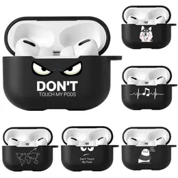 حالة الهاتف الخلوي لحالات Apple Airpods Pro 2 Case Text Simple Text Dont Touch AirPods Pro 2 3 Silicon Black Phone Cover Air Pro2 Capas