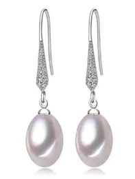 Orecchini pendenti con perle d'acqua dolce naturali 89mm bianco rosa viola 100 orecchini pendenti in argento 925 con zirconi per le donne8267529