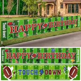 American-Football-Banner, Rugby-Mottoparty-Flagge, Happy Birthday-Banner, Jungen, Sport, Fußball, Party, dekoratives Zubehör 240124