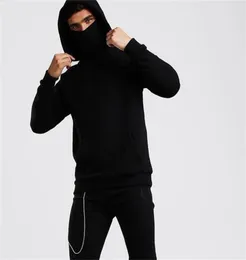 Ninja hoodies homens máscara de algodão oversized hoodies esportes sólido manga longa inverno com capuz moletom roupas masculinas ponto inteiro lj27508081