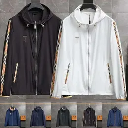 Chaqueta con capucha a cuadros clásica para hombre Chaqueta de diseñador Moda para hombre Cazadora informal Primavera Verano Abrigo fino 193