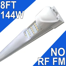 8ft LED mağaza ışıkları, 8 feet 8 '4 sıra entegre LED tüp ışığı, 144W 18000lm Sütü Kapak Bağlanabilir Yüzey Montaj Lambası, T8 T10 T12 Floresan Işık Yükleme