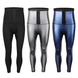 Calças masculinas esportes fitness barriga controle homens casual yoga breasted cintura apertada corpo moldar homem calças y2k roupas.