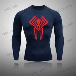 Erkek Tişörtler Spor Salonu Erkekler Fitness Spor Giyim T-Shirts Mens Sıkıştırma Spor kıyafetleri sıkı sweatshirt döküntü koruyucusu lycra uzun kollu tişört t240124