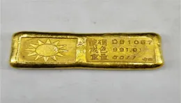 Sun 100 latão falso barra de ouro fino peso de papel 6quot pesado polido 9999 república da china barra dourada simulação3828133
