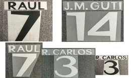 19982000 Retro 7 Raul 14 Guti 3 Rcarlos Nameset Ferro de impressão em emblema de transferência9264104
