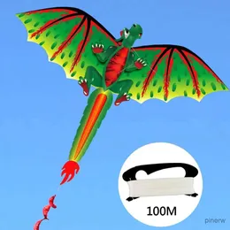 kite accessories Wind Animal Kites Cute 3D Dinosaur Kite Children Flying Game Sport Outdoor Play Toy Garden Toys Gift مع خط 100 متر