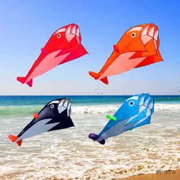 ملحقات طائرة ورقية شحن مجاني Dolphin Kite Flying Toys Outdoor Game Sports Nylon Kite Line kites kites string veratable kite parachute koi