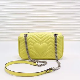 Borse di design di lusso Borse da donna Marmont di nuovo stile di alta qualità Borse a tracolla a catena in argento Borsa a tracolla Soho Disco Messenger 3094