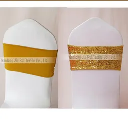 Shiny Sequin With Lycra Spandex Chair Band Sashes 100PCS New Design for Wedding Birthday Party Decoration4774813