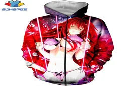 High School Dd Zipper 3D Print Rias Gremory Anime Bluza kurtka HARAJUKU KARTOON BAKIETS KAWAII Sexy Girl Shirt Zip Bluza T203498839