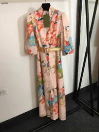 Vestido de grife feminino roupas de marca para mulheres saia de verão moda logotipo impressão vestidos de manga comprida senhoras 24 de janeiro