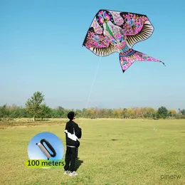 연 액세서리 Yongjian Swallow Kite Plumsom Blossom KIDLES 성인 성인 100m String Kite 손잡이로 한 단일 라인 해변 연을 쉽게 날아갑니다.