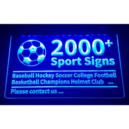 Andere Innenbeleuchtung 2000 Soprt-Schilder LED-Streifenlichter Lichtschild Baseball Hockey Fußball Basketball Helm Club 3D Drop Großhandel DHP1A