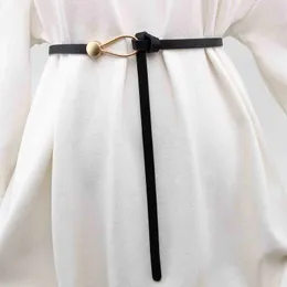 Cintura in vita da donna Abito decorativo annodato sottile scuro e cintura dimagrante in vita maglione