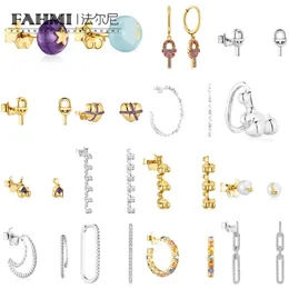 FAHMI 2024 NEW BLUE PEARL BEAR 솔리드 아이스 캔디 모양 하트 모양의 활 싱글 이어 버클 귀걸이 어머니 아내 아이들 연인 친구를위한 특별 선물