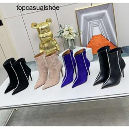 Aquazzura Aura Boot Veet Heels Suede Designer Leather Walk Show Boots Women Fashion Top-qualityautumn Winter Styles Matignon Bootie High Heel