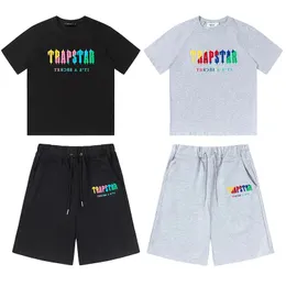 Set pantaloncini e maglietta da uomo Trapstar Tute coppie Asciugamano Ricamo lettera set da uomo Girocollo da donna Trap Star Felpa Tute