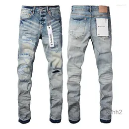 Jeans da uomo Luxury Man Black High Street Paint Graffiti Pattern Pantaloni skinny strappati danneggiati Pantaloni VTEF 8VU8