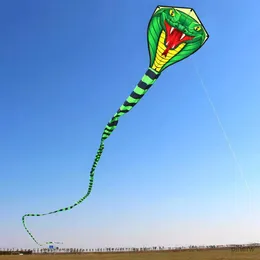 إكسسوارات طائرة ورقية كبيرة 8/15M الأفعى /Power Cobra Kite Animal Wind Kites Extrid في الهواء الطلق للأطفال البالغين مع خط يدوي مصنع الجملة