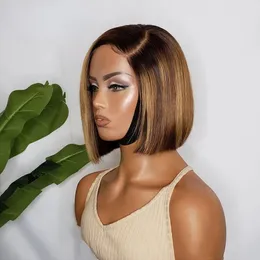 Brasilian Highlight parrucca Human Hair Wig Wig corta dritta Wig Wig in pizzo Front Sintetico parrucche 360 Wig a buon mercato in vendita in vendita