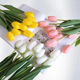 Decorative Flowers Moisturizing Texture Tulip Artificial Flower For Exquisite Home Decoration - Elevate Your Space With Natural Beauty