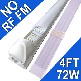 4 sıra 72 watt LED dükkan aydınlatması 4ft Grarage Lights Berberi T8 Entegre Ampul Deposu Sütü Kapak 25 Paket 4 Foot LED Tavan Fişi ve Oynuyor.