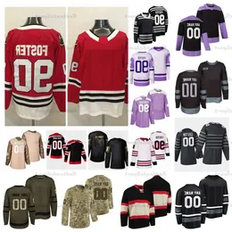 Goleiros de Emergência de Backup 90 Scott Foster Hockey Jerseys Contador-Turn-Goalie Sete Salva Personalizar Inverno Clássico Gold Camo Veterans Day Hig