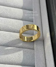 Anelli a fascia 18K 36mm anello d'amore V materiale in oro non sbiadirà mai anello stretto senza diamanti riproduzioni ufficiali del marchio di lusso Wi5870328