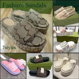 Designer Slide Sandals Womens: Embroidered Logo Platform Slippers, Women's  Slides with Comfortable Rubber Sole, EU35-42