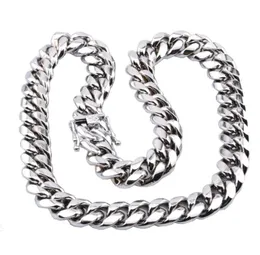 Hochwertige Miami Cuban Link Kette Halskette Männer Hip Hop Gold Silber Halsketten Edelstahl Schmuck5977615