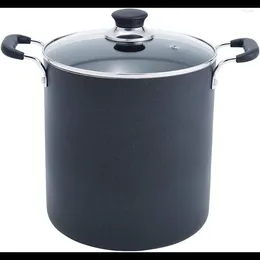 Set di pentole Pentola antiaderente speciale 12 Quart Forno Adatto ai polli da carne 350F Pentole e padelle Lavabile in lavastoviglie Nero