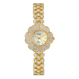 Ty_Womens simples luz luxo alta moda flor forma liga pulseira pequeno requintado relógio de quartzo à prova d' água relógios de pulso
