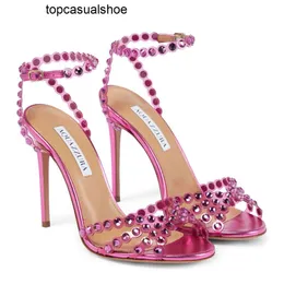 Aquazzura Tequila, роскошные летние брендовые женские сандалии, туфли на высоком каблуке, женские туфли-лодочки, украшенное кристаллами платье, свадебные сандалии-гладиаторы EU34-43 с коробкой