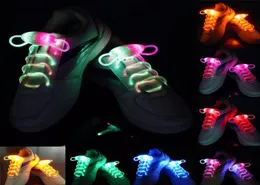 20pcs10 çift su geçirmez aydınlatma LED Shoelaces moda flaş disko parti parlayan gece spor ayakkabı bağları çok renkli lu260243