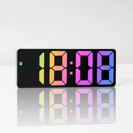 Zegarki ścienne czcionki postaci kontrola alarmu Ustawienia zegara łóżka elektroniczna LED Digital Duży kolorowy stół 3