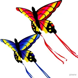 Kite 액세서리 새로운 놀라운 다채로운 나비 연약, 어린이와 성인을위한 끈과 손잡이가있는 대형 쉬운 전단지