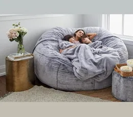 Меховой чехол можно стирать в машине, большой размер Furry Camp Furniture Bean Bag Chair9764052