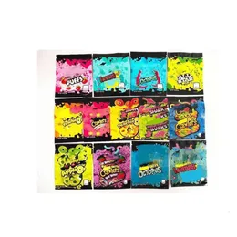 500mg Gummi Sharks Sacchetto di imballaggio Sour Terp Crawler Odore Poof Testate Edibs Caramelle vuote Sacchetti di Mylar Imballaggio di gomme da masticare Custodia richiudibile con cerniera 600MG