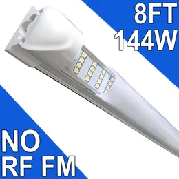 LED-Ladenleuchte 8FT 144W 144000LM 6500K Garagenleuchte mit Reflektoren, 4 Reihen verknüpfbare LED-Ladenleuchte, milchige Deckendecke, T8 DROP SHIP NO-RF RM-Leuchte usastock