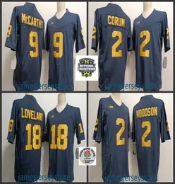 Maglia da calcio Michigan Michigan Wolverines Colston Loveland Mike Sainristil J.J. McCarthy Charles Woodson Uomini donne giovani gogo