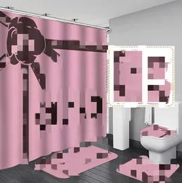 샤워 커튼 화장품 향수 4pcs 세트 인쇄 장식 욕실 방수 커버 스크린