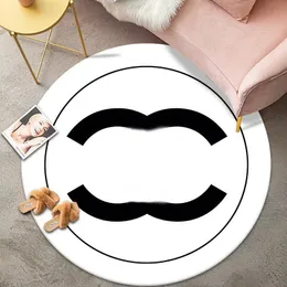 Designer Living Room Circular Carpet Classic Logo Printed Carpet Bedroom Living Room Coffee Floor Mat Rugs Home Decoration Carpet