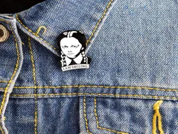 Tjej svartvitt mycket hårt uttryck quoti am lerilingquot special tecknad brosch kreativa lapels denim coat badge gåva 2110751