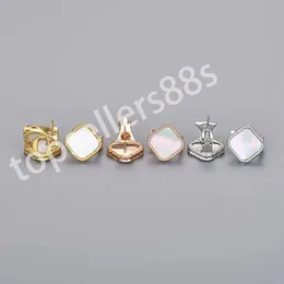 Mode Rose Gold Stud Earring 9mm/15mm Four Leaf Clover Earrings for Women Ear Studs Earings Designer Elegant Luxury High Quality Smyckespresent