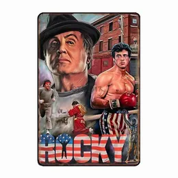 Metal Painting Vintage Rocky Boxing Fit Gym Retro Metal Sign Mural Painting Customize Kitchen Tin Sign Posters Room Wall Decoration